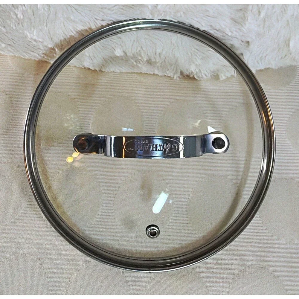 Gotham Steel 8 Inch Glass Replacement Lid Stainless Rim Steam Vent